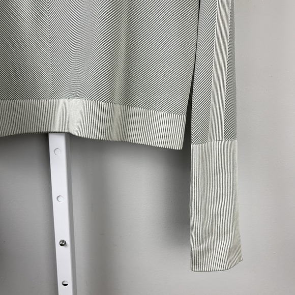 Lululemon Rest Less Cropped Half Zip Pullover Top Womens Green Ribbed - Picture 3 of 7